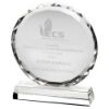 Picture of Clear Glass Circle With Faceted Edge On Base  (25mm Thick) - 10in