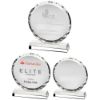 Picture of Clear Glass Circle With Faceted Edge On Base  (25mm Thick) - 10in