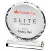 Picture of Clear Glass Circle With Faceted Edge On Base  (25mm Thick) - 10in