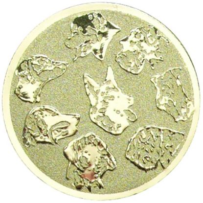 Picture of Metal Dogs Head Centre 50mm Gold