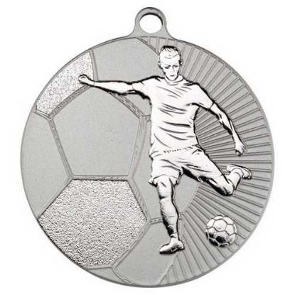 Picture of Large Football Two Colour Medal Matt Silver~silver