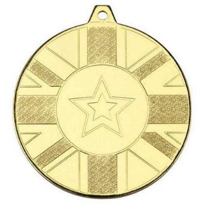 Picture of Union Flag Medal (1in Centre) Gold
