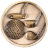 Picture of Golf Clubs Medallion Antique Gold - 2.75in