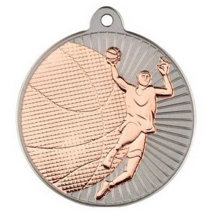 Picture of Basketball Two Colour Medal Matt Silver~bronze