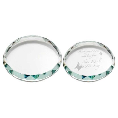 Picture of Clear Glass Round Paperweight With Faceted Edge (19mm Thick)