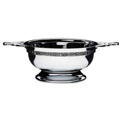 Picture of Chrome Plated Quaich Bowl With Celtic Handles And Wire