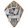Picture of Dominoes Diamond Disc In Pewter|gold - 4 X 3in