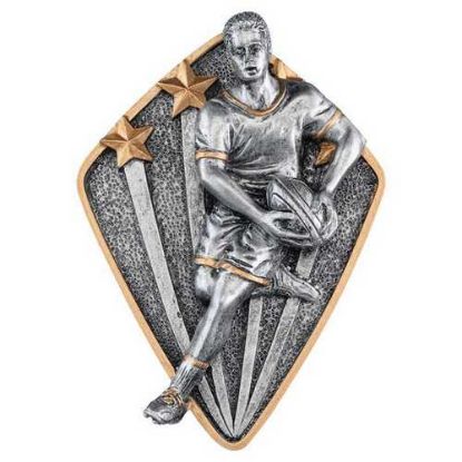 Picture of Pewter~gold Diamond Disc Rugby Male