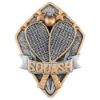 Picture of Squash Diamond Disc In Pewter|gold - 4 X 3in