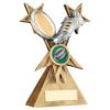 Picture of Brz|pew|gold Rugby Ball And Boot On Tri Star Riser (1in Centre) - 6in