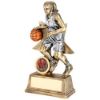 Picture of Brz|pew|orange Female Basketball Figure With Star Backing (1in Centre) - 7in