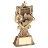 Picture of Brz|gold Football 3 Star Wreath Series (1in Centre) - 7.25in