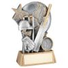 Picture of Pew|gold Cricket Ball With Bat And Stumps On Brz Base (1in Cen) - 6.25in