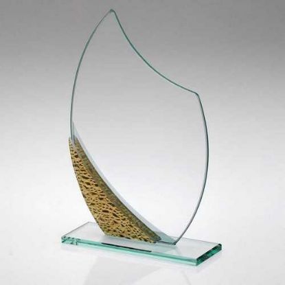 Picture of Jade Glass Plaque With Gold~silver Bubble Detail (4mm Thick)