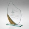 Picture of Jade Glass Plaque With Gold|silver Bubble Detail (4mm Thick) - 7.25in