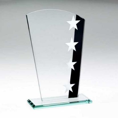 Picture of Jade Glass Shield With Silver~black Star Design (4mm Thick)