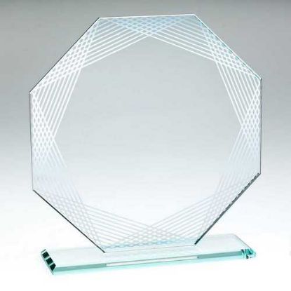Picture of Jade Glass Octagon + Silver Lined Edges (4mm Thick)