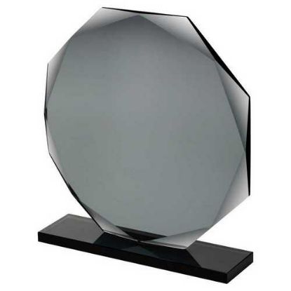 Picture of Smoked Black Glass Octagon Plaque (10mm Thick)