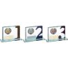 Picture of Jade Glass Plaque With Wreath 12mm Thick (1in Centre) Gold 1st - 3.25 X 4in