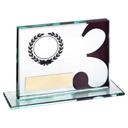 Picture of Jade Glass Plaque With Wreath 12mm Thick (1in Centre) Bronze 3rd