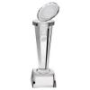 Picture of Clear Glass Column With Lasered Rugby Image - 9.25in