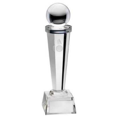 Picture of Clear Glass Column With Lasered Cricket Image