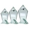 Picture of Jade Glass Pointed Plaque With Half Rugby Ball - 6.75in