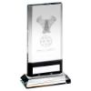 Picture of Clear|black Glass Plaque With Lasered Football Image (15mm Thick) - 7.5in