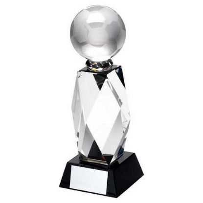 Picture of Clear Glass Column And Football Black Base