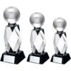 Picture of Clear Glass Column And Football Black Base - 6.5in