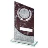 Picture of Brown Marble Printed Glass Plaque With Silver Detail (2in Centre) - 7.5in