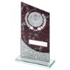 Picture of Brown Marble Printed Glass Plaque With Silver Detail (2in Centre) - 7.5in