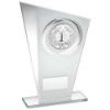 Picture of White|silver Printed Glass Plaque With Wreath - (1in Centre) 7.25in