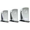 Picture of Jade Glass Plaque With Black And Silver Wreath And Detail (1in Centre) - 7.25in