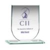 Picture of Jade Glass Shield Plaque (6mm Thick) - 3.75in