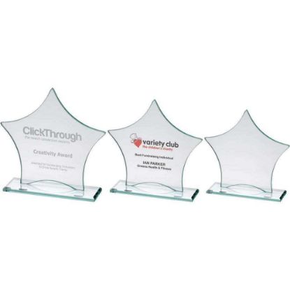 Picture of Jade Glass Star Plaque (6mm Thick) - 5.5in