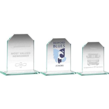 Picture of Jade Glass Chamfered Rectangle Plaque (6mm Thick) - 4.5in