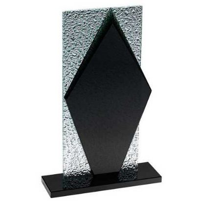 Picture of Black Glass Diamond And Base With Clear Frosted Backdrop