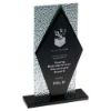 Picture of Black Glass Diamond And Base With Clear Frosted Backdrop - 9in