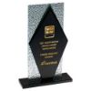 Picture of Black Glass Diamond And Base With Clear Frosted Backdrop - 9in