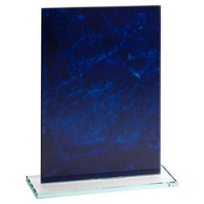 Picture of Blue Marble Backed Jade Glass Rectangle (4mm Thick)
