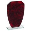 Picture of Red Marble Backed Jade Glass Shield (4mm Thick) - 8in
