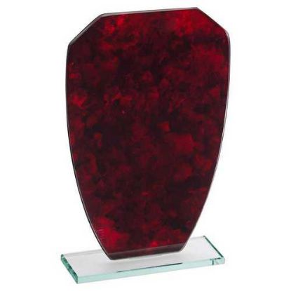 Picture of Red Marble Backed Jade Glass Shield (4mm Thick)