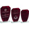 Picture of Red Marble Backed Jade Glass Shield (4mm Thick) - 8in