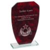 Picture of Red Marble Backed Jade Glass Shield (4mm Thick) - 8in