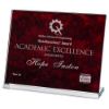 Picture of Red Marble Backed Clear Glass Landscape Plaque - 7.5 X 9.5in