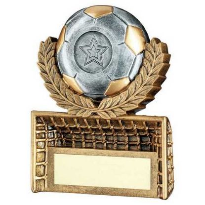 Picture of Brz|pew|gold Mini Football Wreath On Net With Plate (1in Centre) - 3.25in