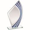 Picture of Jade Glass Sail Plaque With Blue|silv Highlights (4mm Thick) - 8in