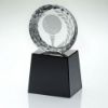 Picture of Clear Glass Golf Circle With Image On Black Plinth - 4.25in