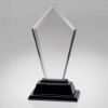 Picture of Clear Glass Tall Arrow Plaque On Black Base  (12mm Thick) - 16in